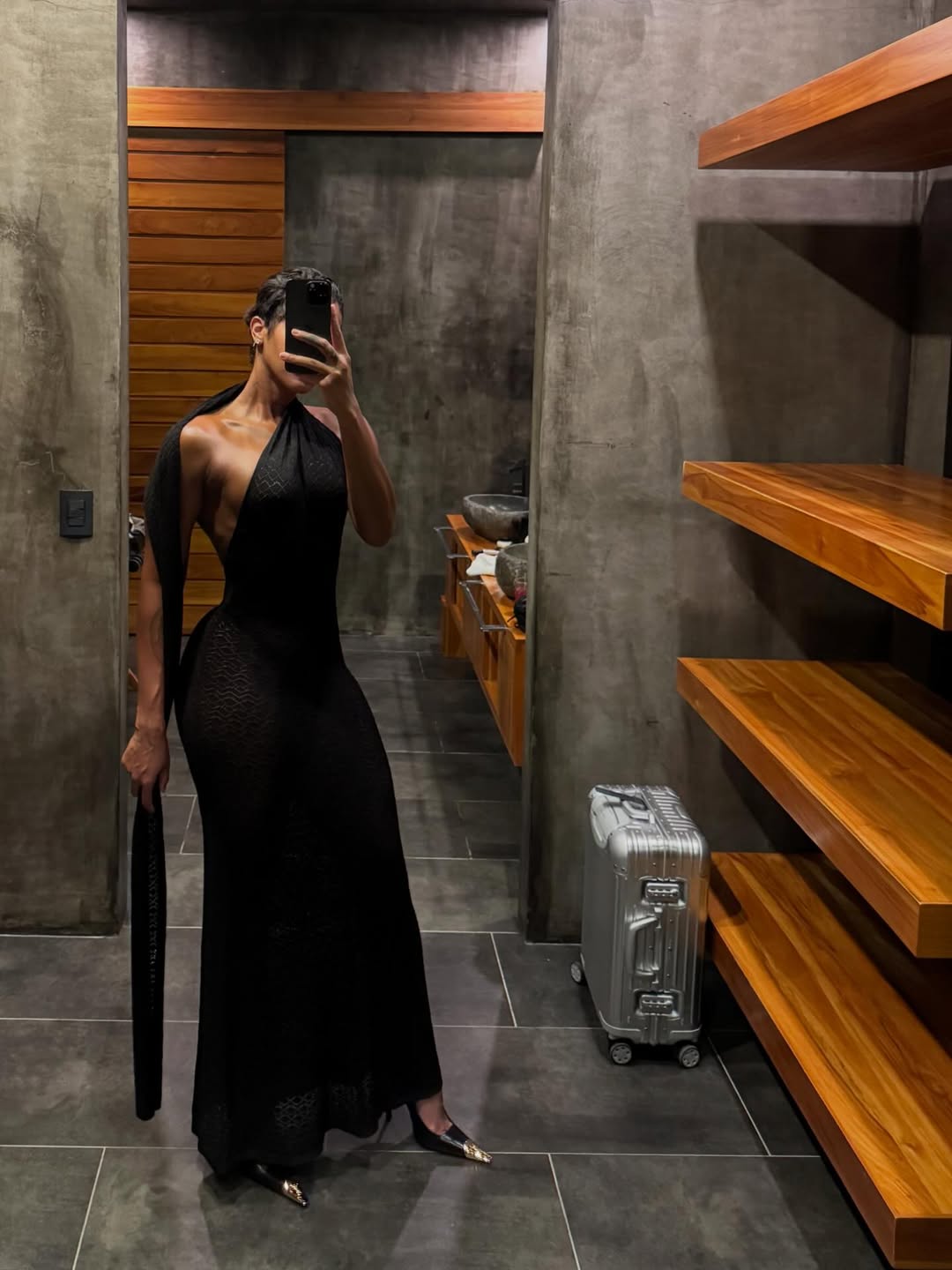 Hollow-Out Halter Maxi