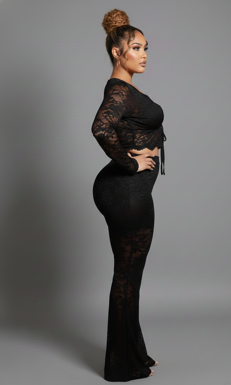 Lace Shirt Pants Co-Ord