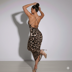 Leopard Backless Cami Maxi Dress