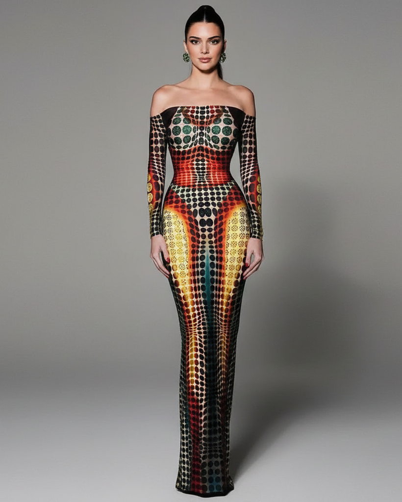 Backless Long Sleeve Bodycon Maxi