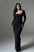 Chic Long Sleeve Black Bodycon