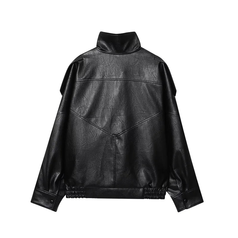 Modern Faux Leather Jacket