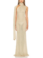Hollow-Out Halter Maxi