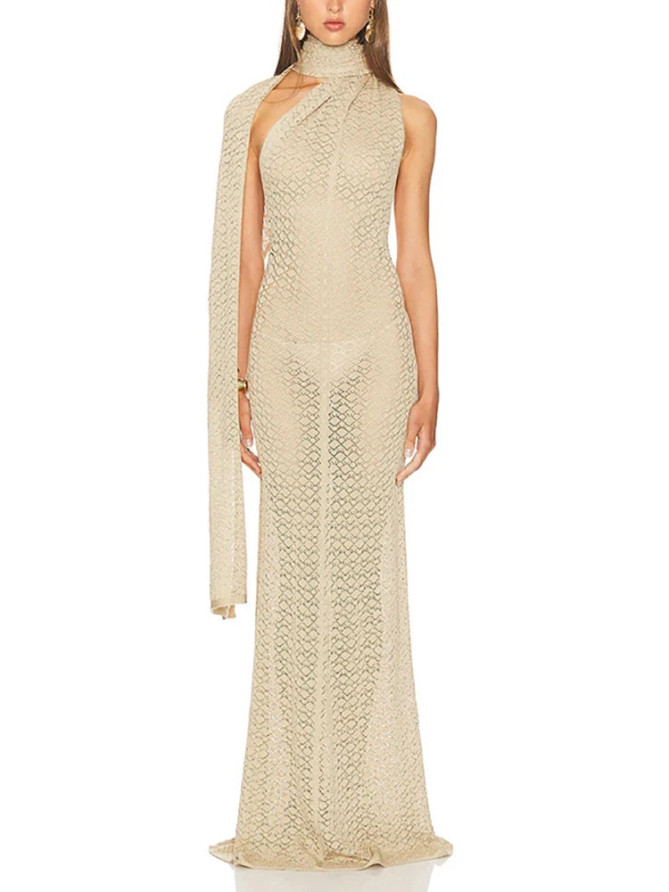 Hollow-Out Halter Maxi