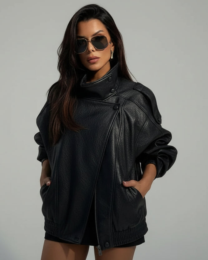 Modern Faux Leather Jacket
