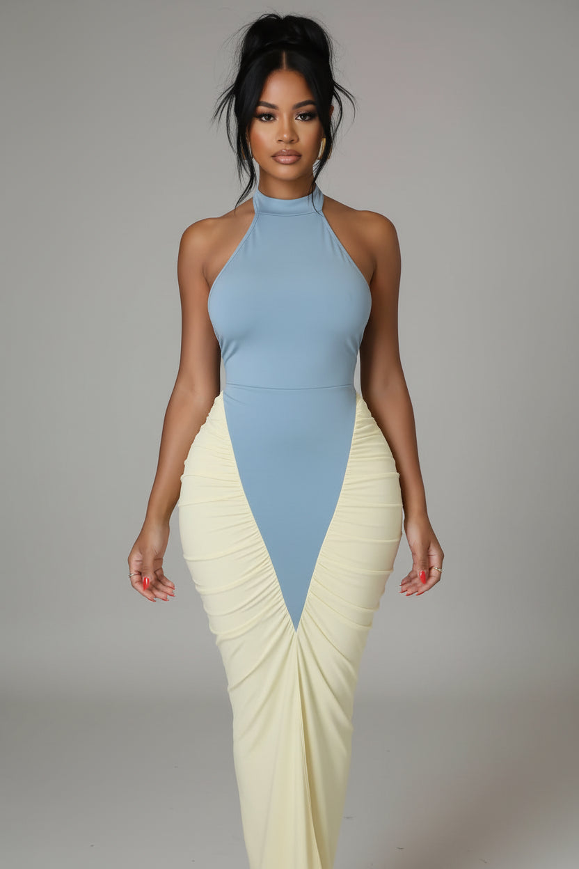 Elegant Halter Sheath Maxi