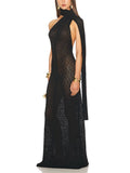 Hollow-Out Halter Maxi