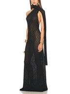 Hollow-Out Halter Maxi