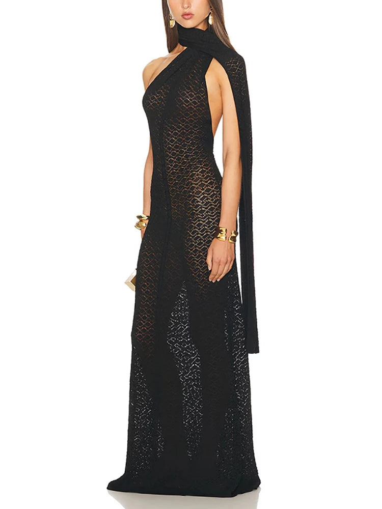 Hollow-Out Halter Maxi