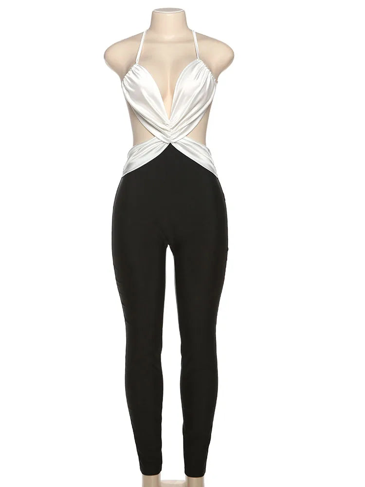 Midnight Coquette Cross-Back Jumpsuit