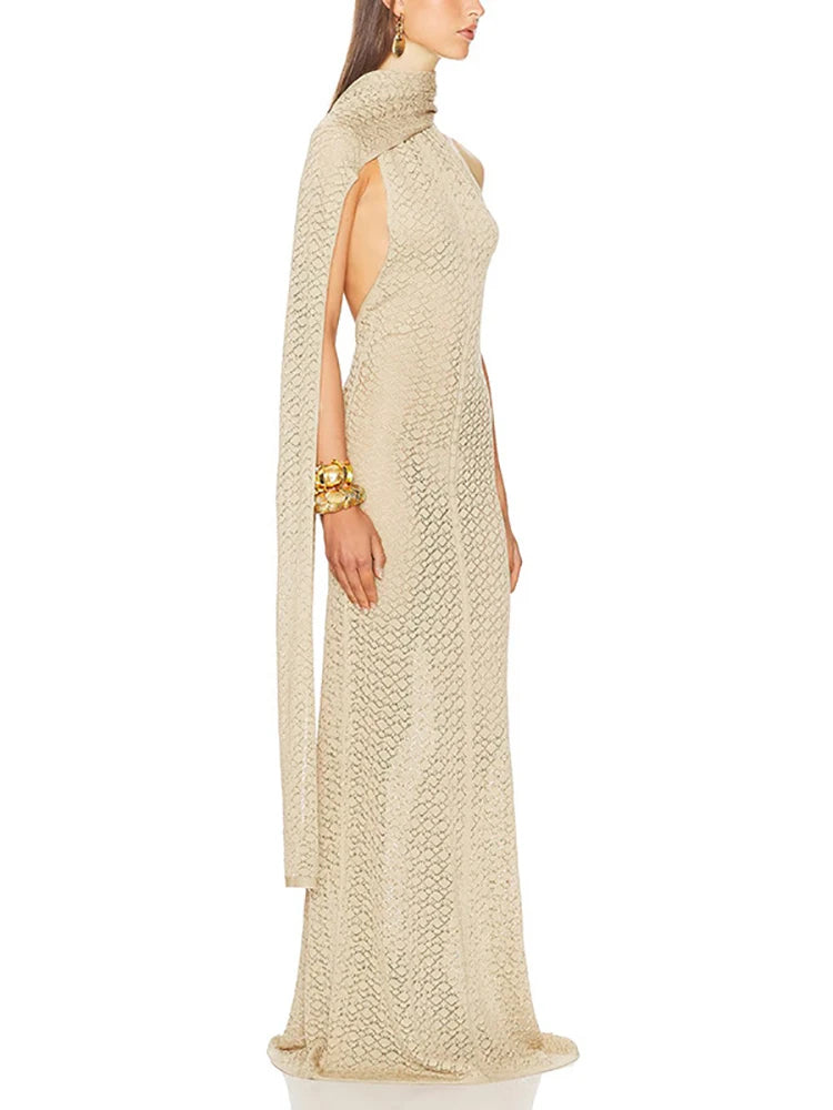 Hollow-Out Halter Maxi