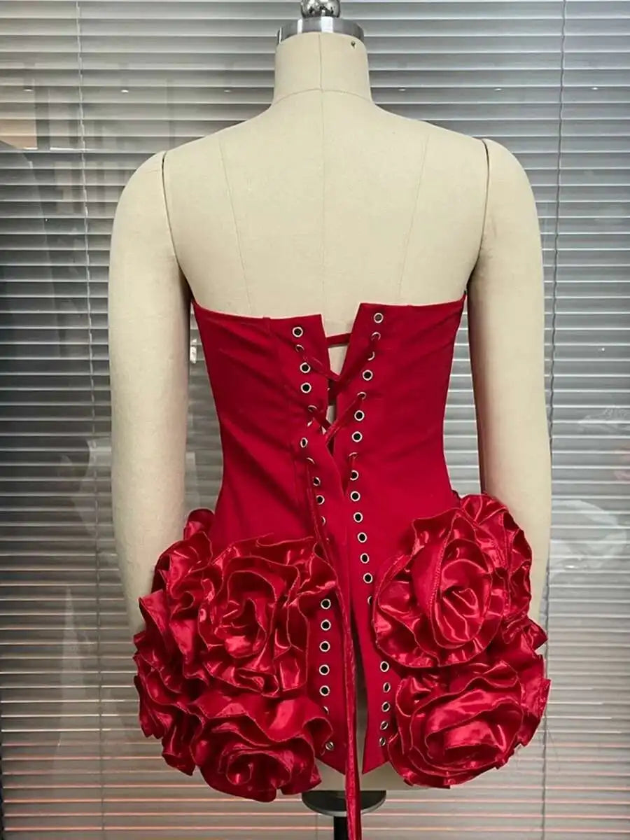 Appliqué Patchwork Mini Dress