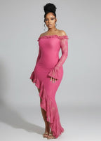 Modern Asymmetric Bodycon Maxi Dress