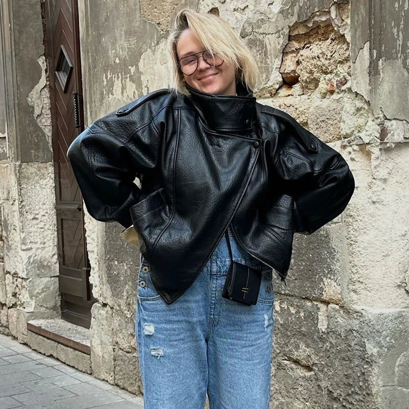 Modern Faux Leather Jacket