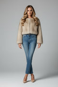 Luxury Cropped Faux Fur Jacket