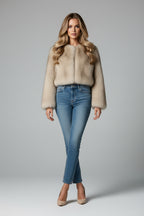 Luxury Cropped Faux Fur Jacket